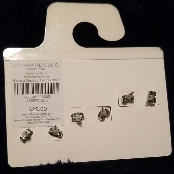 Banana Republic Silver and Pearl Earring Trio - Picture 2 of 5